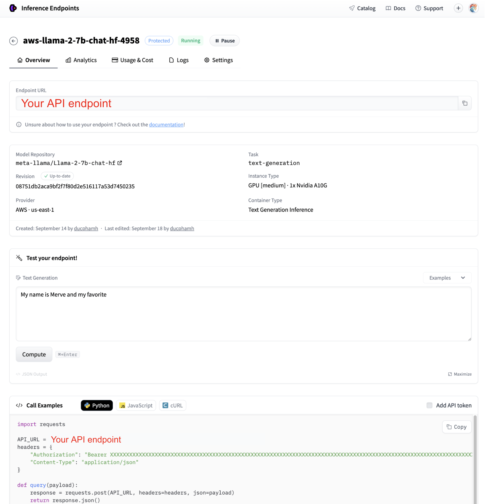huggingface deploy interface