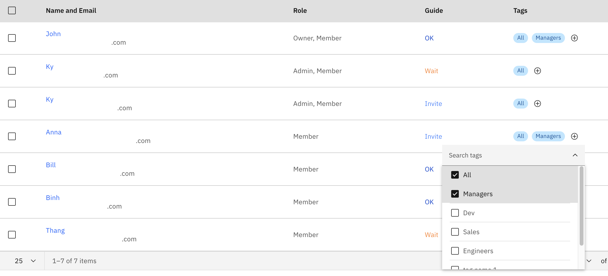 tildel tags til medlemmer