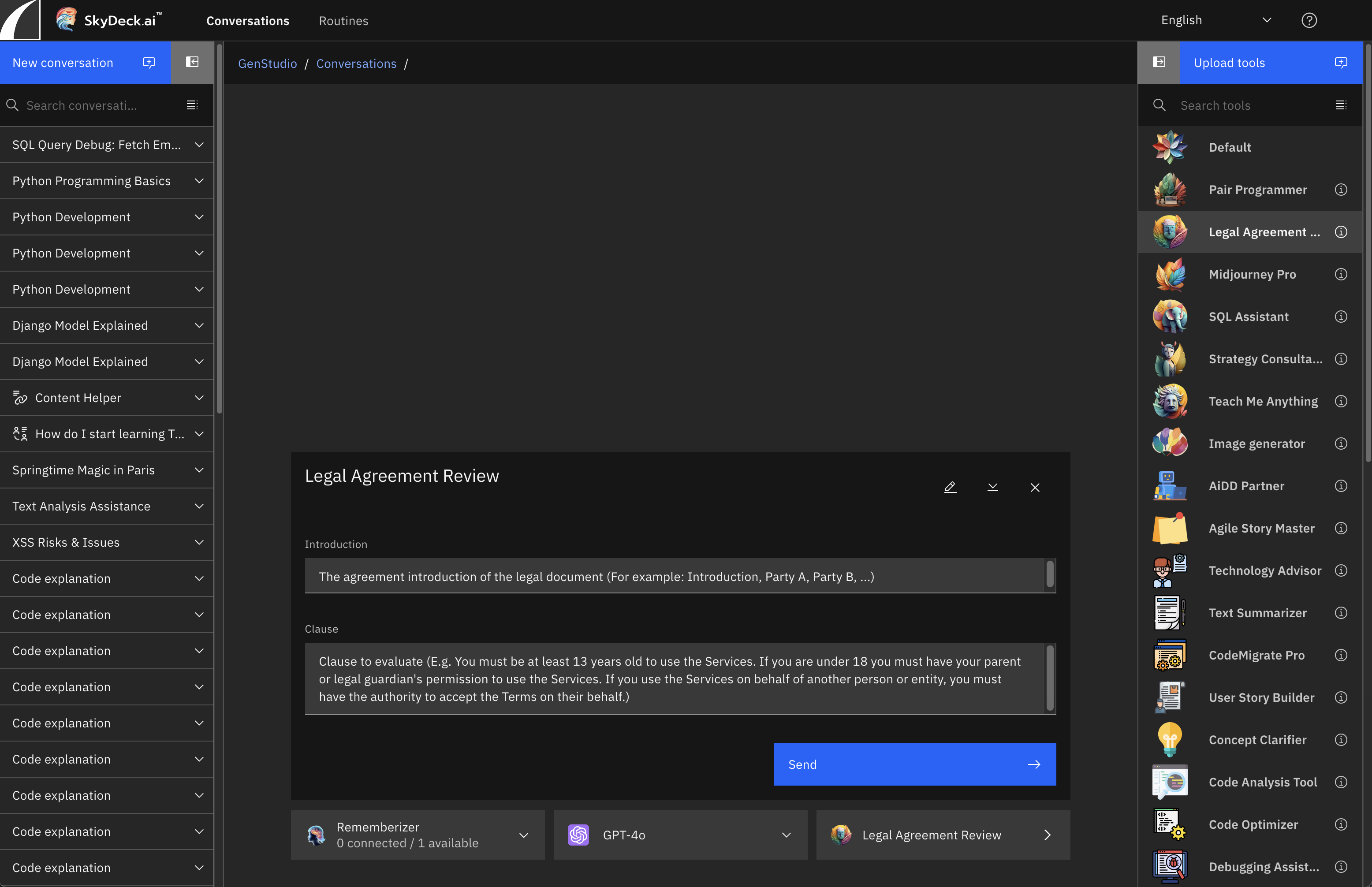 værktøj til gennemgang af juridiske aftaler